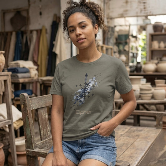 T-shirt graphique Cipher — design technologique abstrait Bonorial