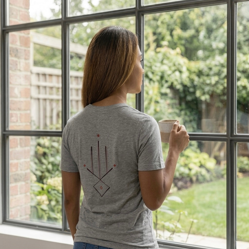 Minimal Geometric T‑Shirt — Abstract Line & Dot Design