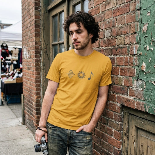 T-shirt en coton à logo Bonorial minimaliste — Soleil, rythme et équilibre